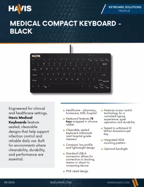 Medical Compact Keyboard – Black Sales Sheet