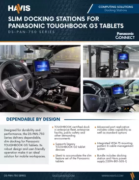 Slim Docking Stations for Panasonic TOUGHBOOK G3 Tablets