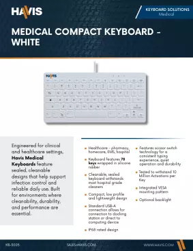 Medical Compact Keyboard – White Sales Sheet