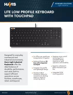 Lite Low Profile Keyboard with Touchpad Sales Sheet
