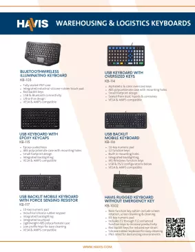 Havis KB-108 Rugged USB Keyboard With Integrated Touchpad – Heavy Duty, Used But Fully Functional