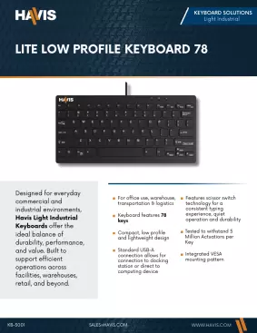 Lite Low Profile Keyboard 78 Sales Sheet