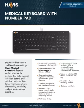 Medical Keyboard with Number Pad Sales Sheet